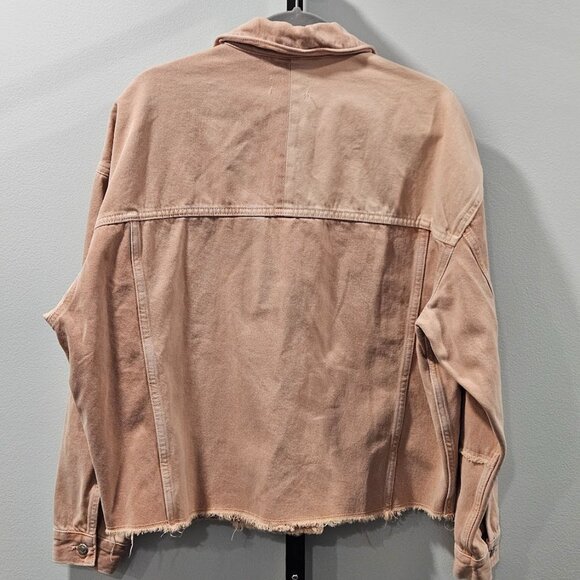 Women’s Topshop Patchwork Denim Pink Jacket Size 8 4 Pockets NWT Chic Country. - Picture 4 of 15